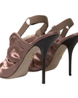 Dolce & Gabbana Elegant Slingback Stiletto Heels in Light Brown