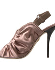 Dolce & Gabbana Elegant Slingback Stiletto Heels in Light Brown