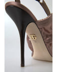 Dolce & Gabbana Elegant Slingback Stiletto Heels in Light Brown