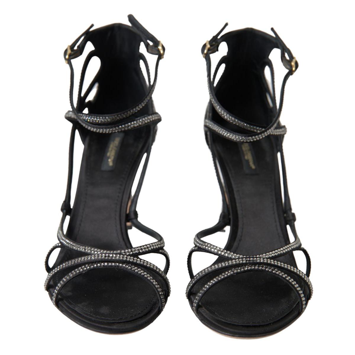 Dolce & Gabbana Elegant Keira Rhinestone Stiletto Sandals