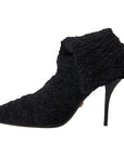 Dolce & Gabbana Elegant Virgin Wool Mid Calf Boots