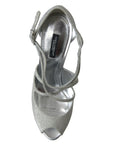 Dolce & Gabbana Elegant Shimmering Silver High-Heeled Sandals