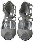 Dolce & Gabbana Elegant Shimmering Silver High-Heeled Sandals