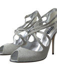 Dolce & Gabbana Elegant Shimmering Silver High-Heeled Sandals