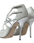 Dolce & Gabbana Elegant Shimmering Silver High-Heeled Sandals