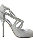 Dolce & Gabbana Elegant Shimmering Silver High-Heeled Sandals