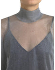 Dolce & Gabbana Elegant Gray Long Sleeve Mesh Top