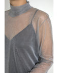 Dolce & Gabbana Elegant Gray Long Sleeve Mesh Top