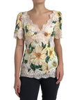 Dolce & Gabbana Elegant Floral Print Silk Blouse