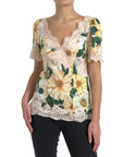 Dolce & Gabbana Elegant Floral Print Silk Blouse