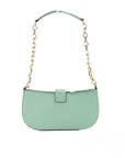 Michael Kors Carmen Small Sea Green Leather Pouchette Shoulder Crossbody Purse