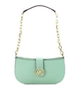 Michael Kors Carmen Small Sea Green Leather Pouchette Shoulder Crossbody Purse