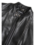 Dolce & Gabbana Sleek Black Leather Biker Jacket