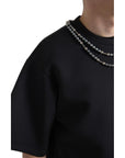 Dolce & Gabbana Embellished Neckline Casual T-Shirt