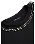 Dolce & Gabbana Embellished Neckline Casual T-Shirt