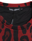 Dolce & Gabbana Red Leopard Print Cotton Tank Top