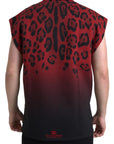 Dolce & Gabbana Red Leopard Print Cotton Tank Top
