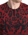 Dolce & Gabbana Red Leopard Print Cotton Tank Top