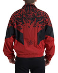 Dolce & Gabbana Red Leopard Zip Sweater Jacket