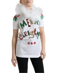 Dolce & Gabbana Elegant Sequin Embellished Cotton Tee