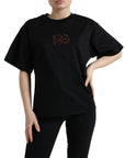 Dolce & Gabbana Elegant Black Crystal-Embellished T-Shirt