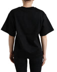 Dolce & Gabbana Elegant Black Crystal-Embellished T-Shirt