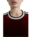 Dolce & Gabbana Elegant Bordeaux Silk-Blend Sweater