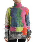 Dolce & Gabbana Multicolor Mohair Stripe Turtleneck Sweater