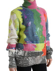 Dolce & Gabbana Multicolor Mohair Stripe Turtleneck Sweater