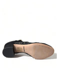 Dolce & Gabbana Elegant Suede Mary Jane Lace Heels