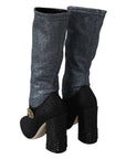 Dolce & Gabbana Glamorous Crystal-Embellished Booties