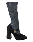 Dolce & Gabbana Glamorous Crystal-Embellished Booties