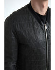 Dolce & Gabbana Elegant Black Leather Bomber Jacket