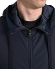 Dolce & Gabbana Elegant Blue Hooded Sweatshirt with Zip Closure
