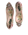 Dolce & Gabbana Elegant Pink Floral Crystal Pumps