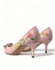 Dolce & Gabbana Elegant Pink Floral Crystal Pumps