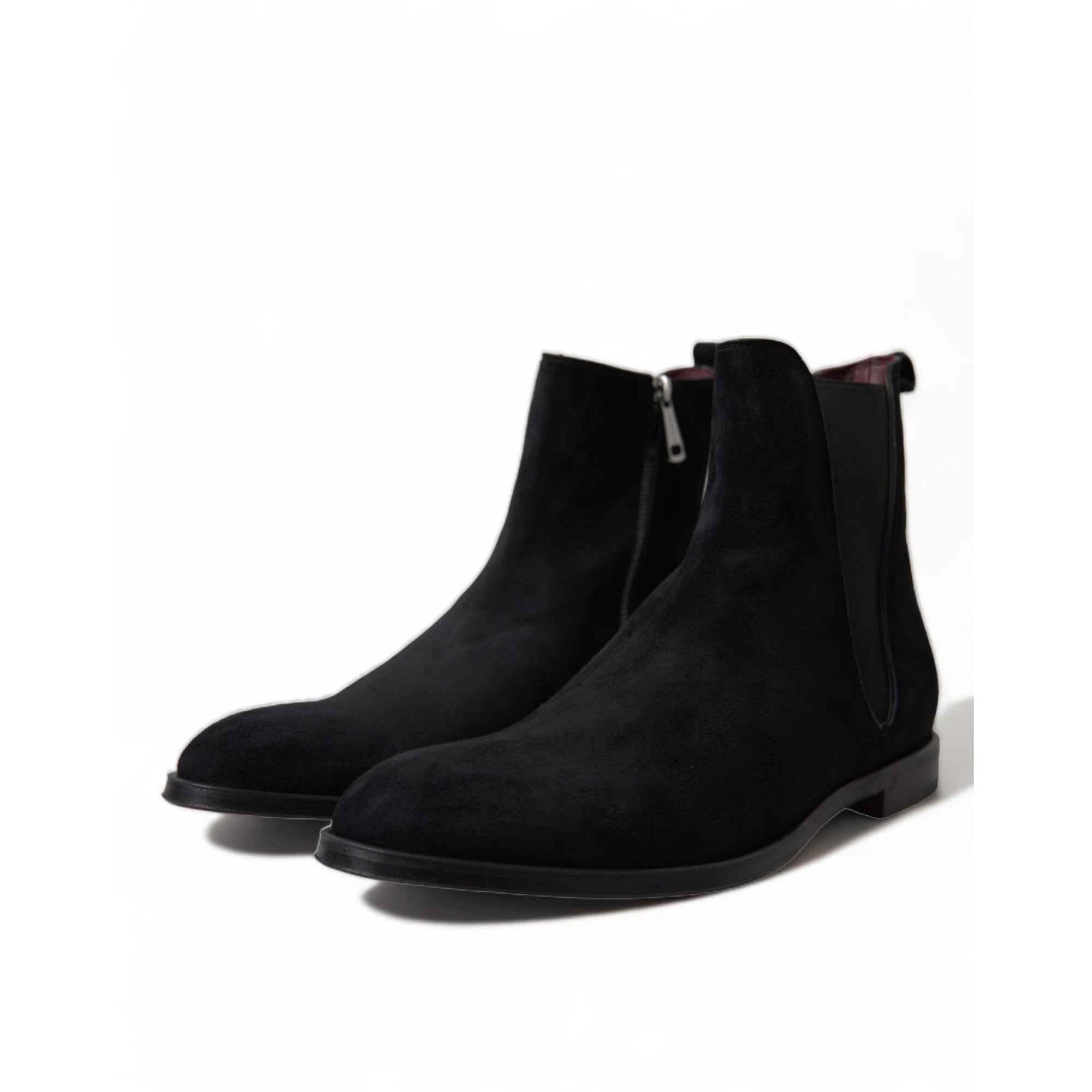 Dolce & Gabbana Elegant Black Velvet Mid-Calf Boots