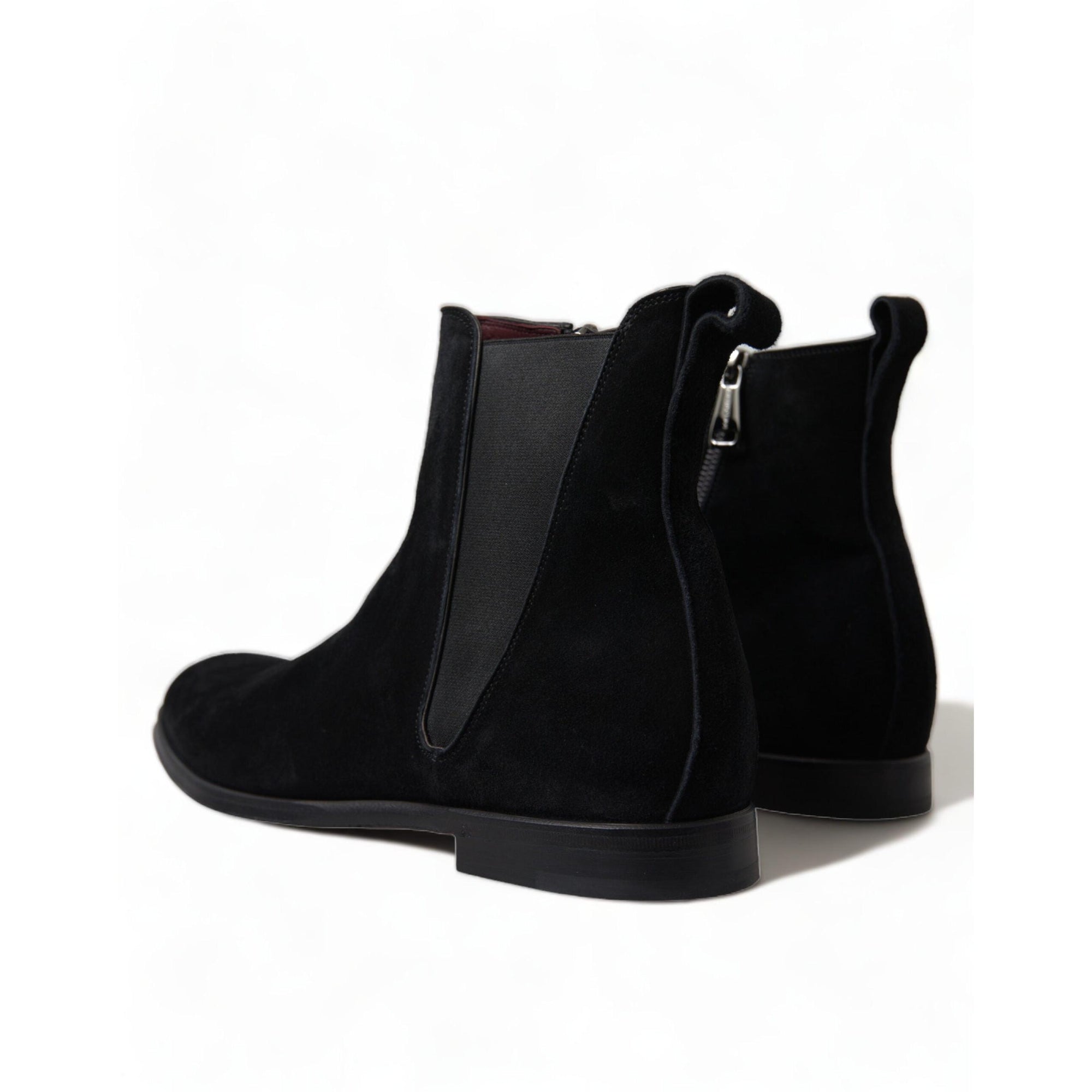 Dolce & Gabbana Elegant Black Velvet Mid-Calf Boots