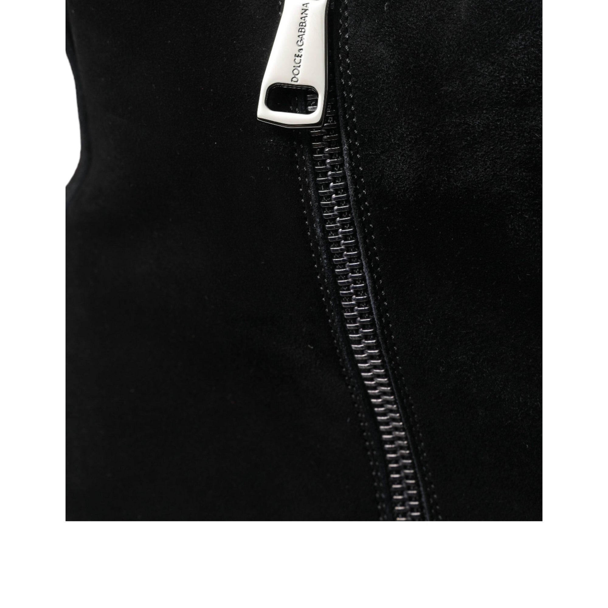 Dolce & Gabbana Elegant Black Velvet Mid-Calf Boots