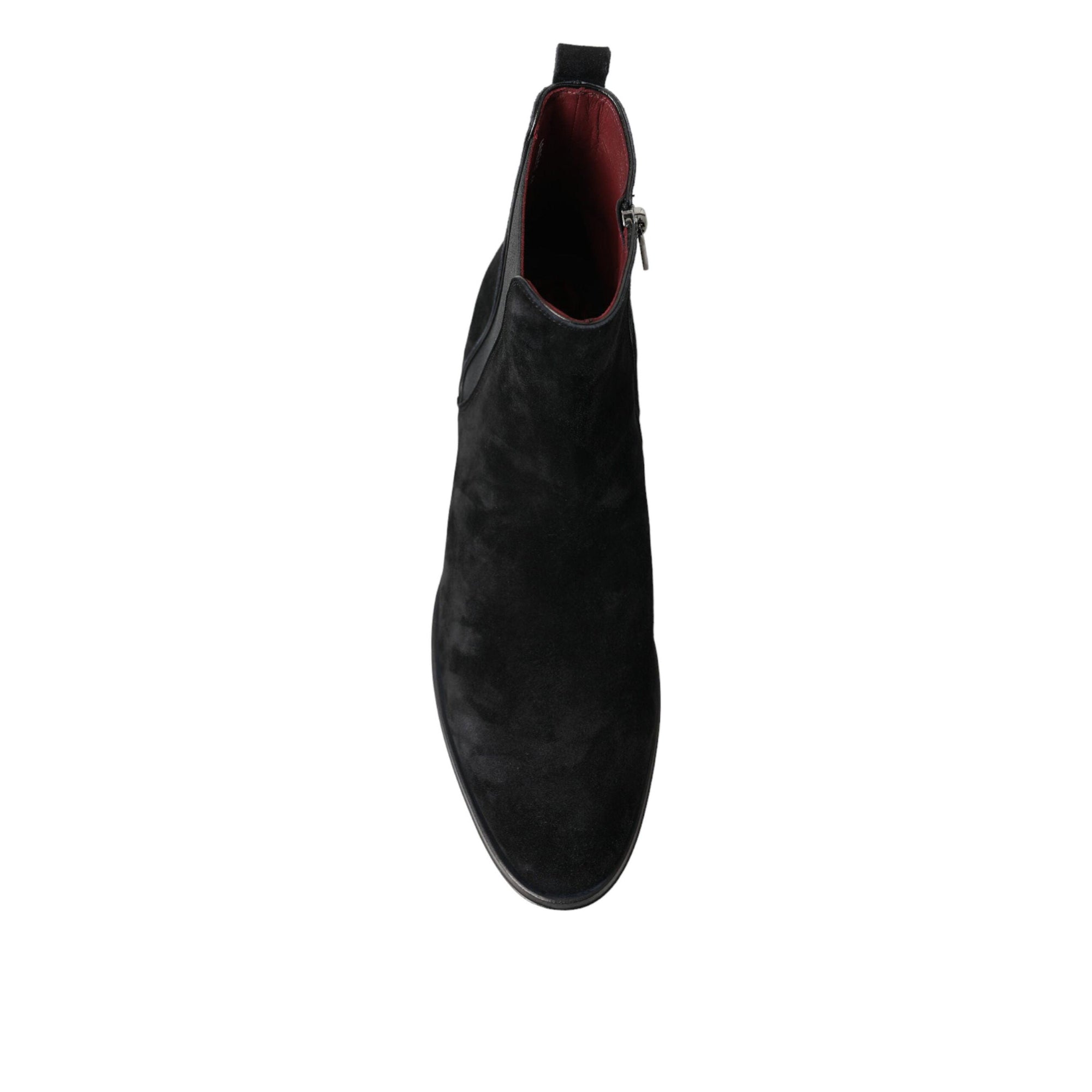 Dolce & Gabbana Elegant Black Velvet Mid-Calf Boots