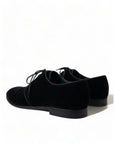 Dolce & Gabbana Elegant Black Velvet Derby Dress Shoes