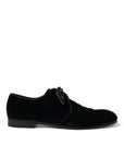 Dolce & Gabbana Elegant Black Velvet Derby Dress Shoes