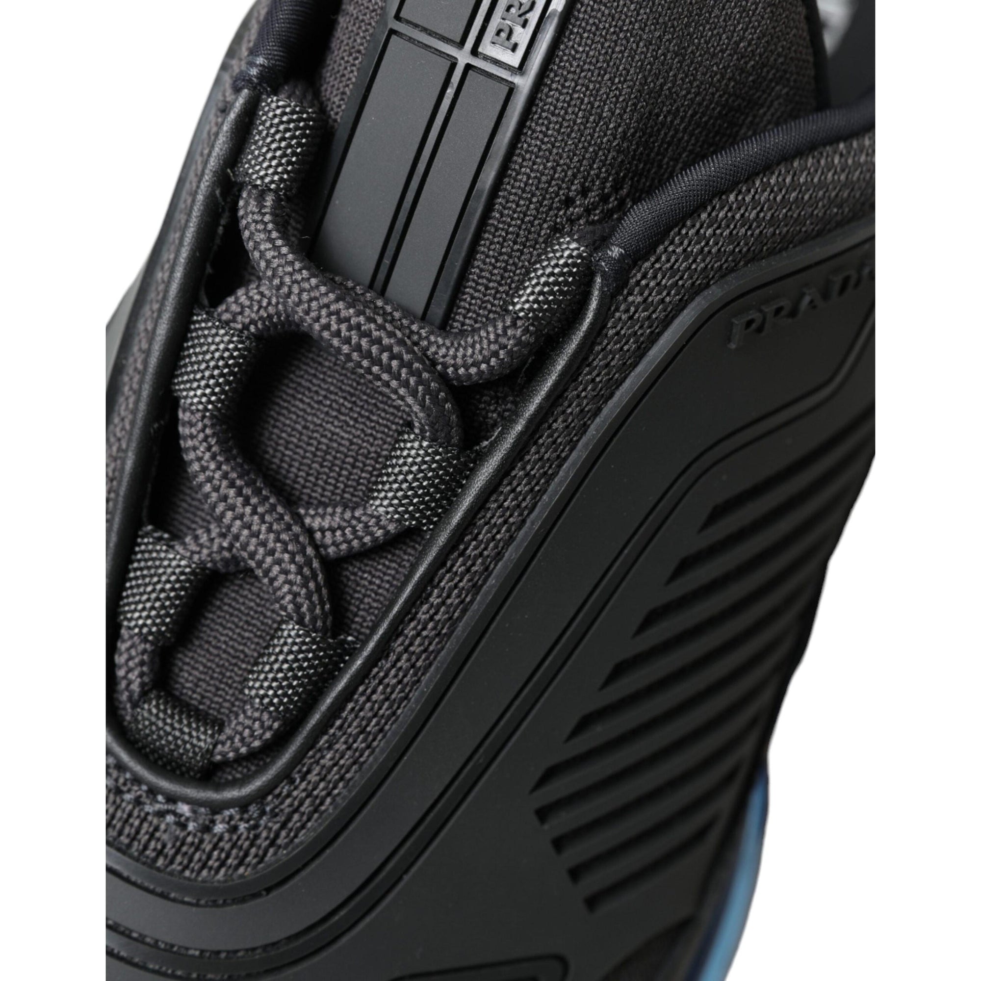 Prada Elegant Men's Black Mesh Sneakers