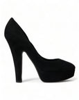 Dolce & Gabbana Black Suede Heeled Pumps Sophistication