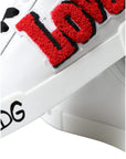 Dolce & Gabbana Chic White Portofino Leather Sneakers