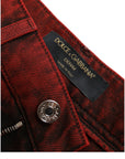 Dolce & Gabbana High Waist Red Denim Hot Pants Shorts