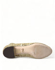 Dolce & Gabbana Elegant Mid Calf Gold Boots Exclusive Design