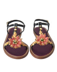 Dolce & Gabbana Elegant Crystal-Adorned Flat Sandals