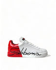 Dolce & Gabbana Elegant White Leather Portofino Sneakers