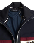 Dolce & Gabbana Elegant Blue Striped Zip Cardigan Sweater